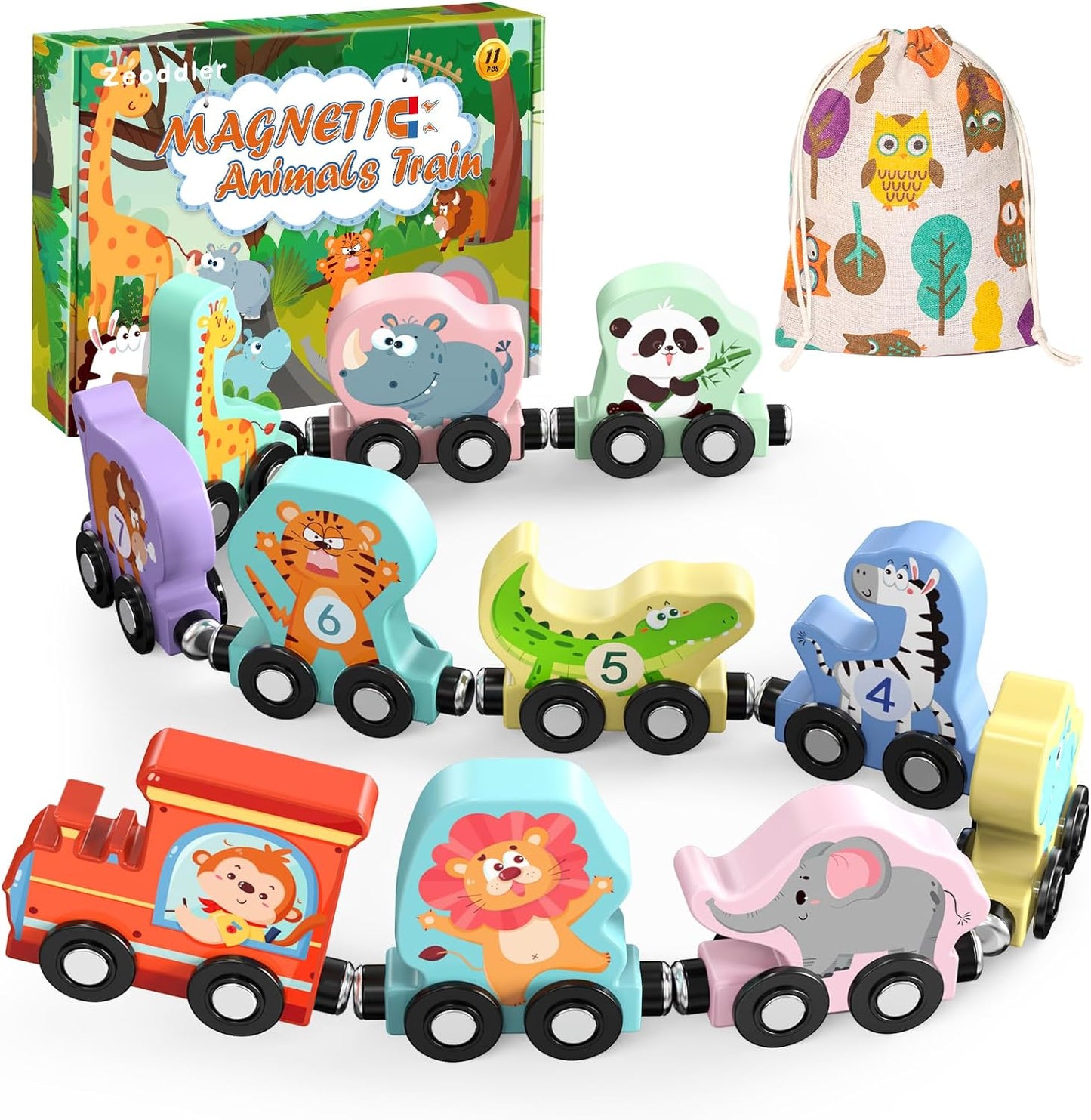 Interactive Magnetic Animal Train Set: Montessori Learning Fun!