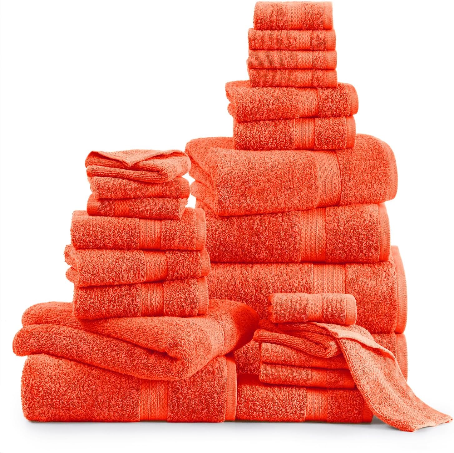 100% Cotton 24 Piece Bathroom Towel Set - Ultra Soft & Absorbent