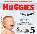 Huggies Size 5 Diapers Snug & Dry Baby Diapers - Soft, Leak Protection
