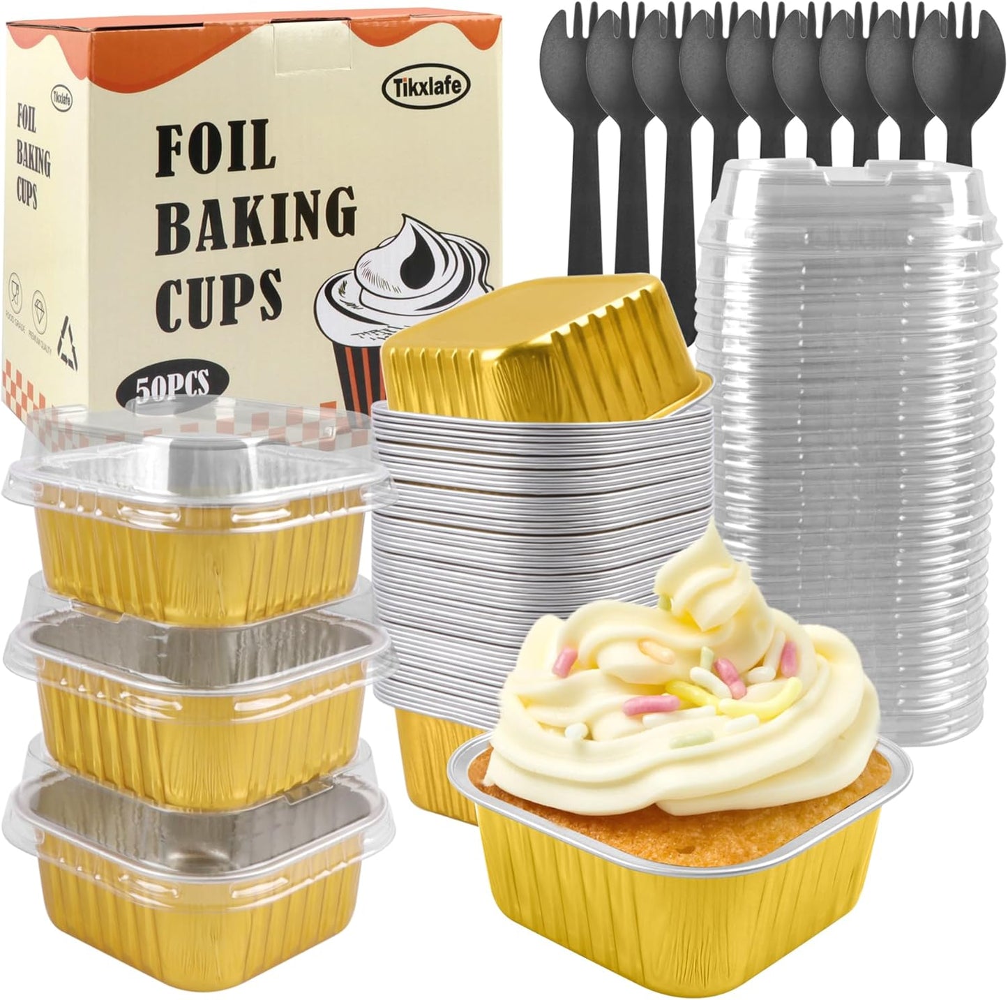 50 Pack Mini Loaf Pans: Bake & Serve with Ease!