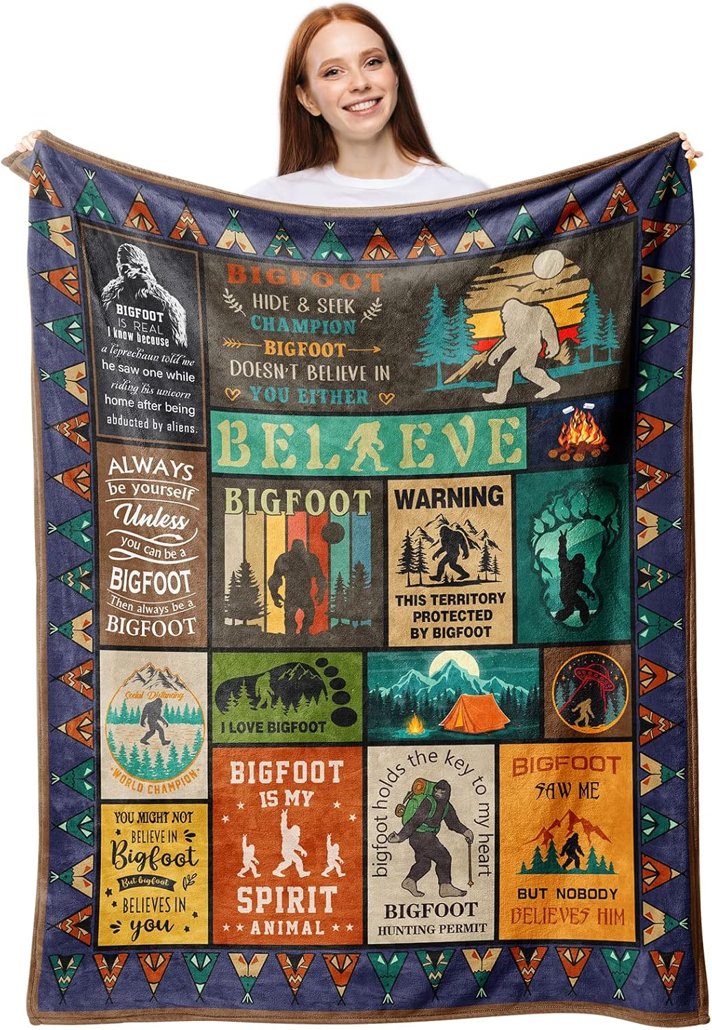 Bigfoot Gifts Blanket for Sasquatch Lovers - Perfect for All Seasons