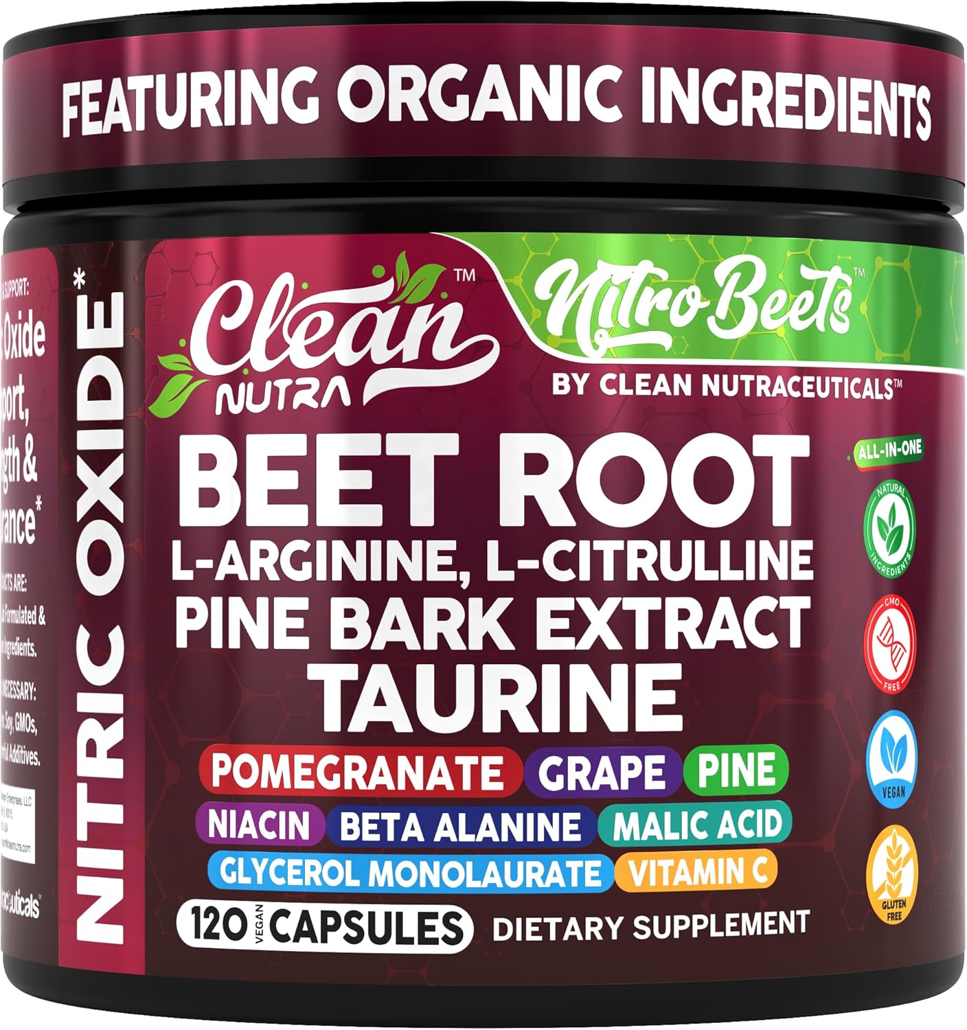 Organic Beet Root Capsules for Nitric Oxide and Performance