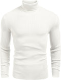 Mens Ribbed Slim Fit Turtleneck Sweater - Comfortable Knit Pullover
