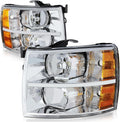 Auto Dynasty Halogen Headlights Assembly Compatible with Chevy
