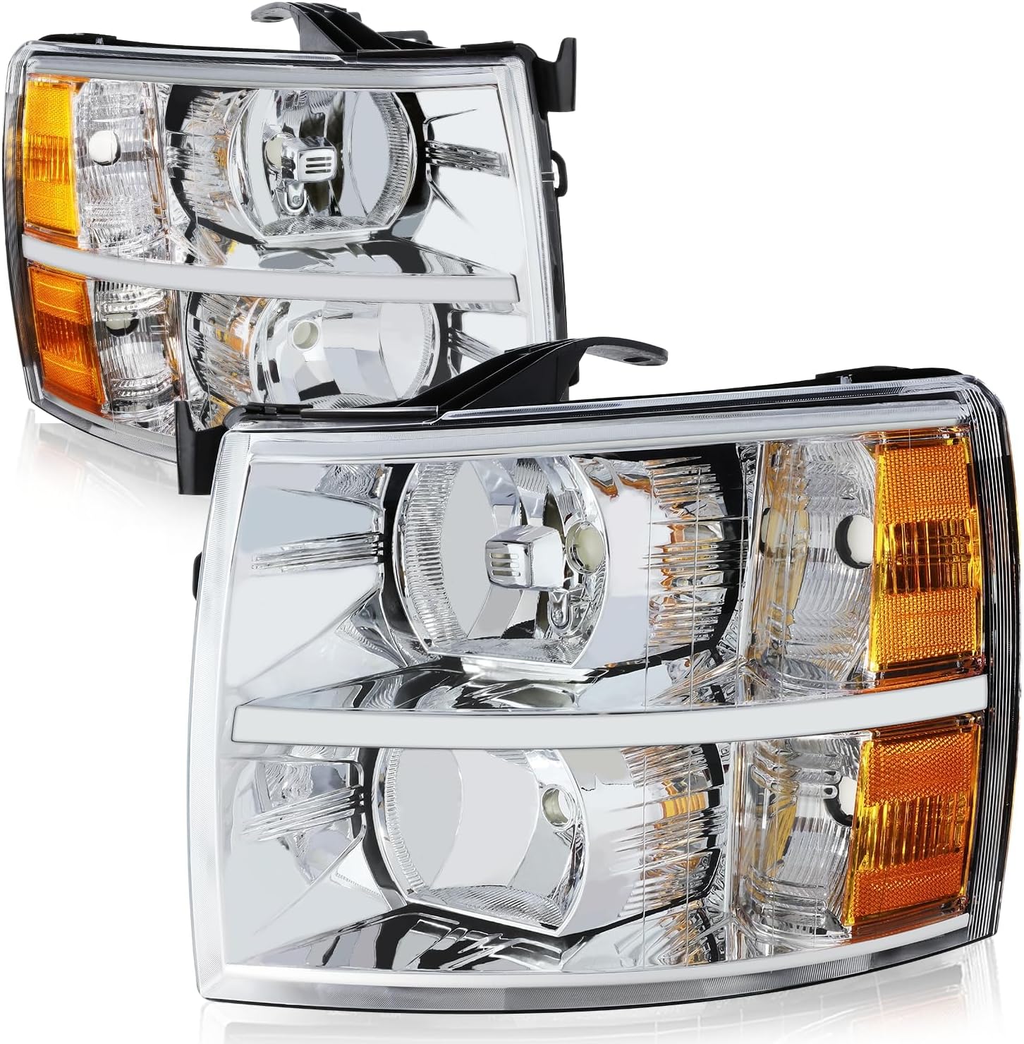 Halogen Headlight Assembly for Chevy Silverado 1500 2500HD 2007-2014