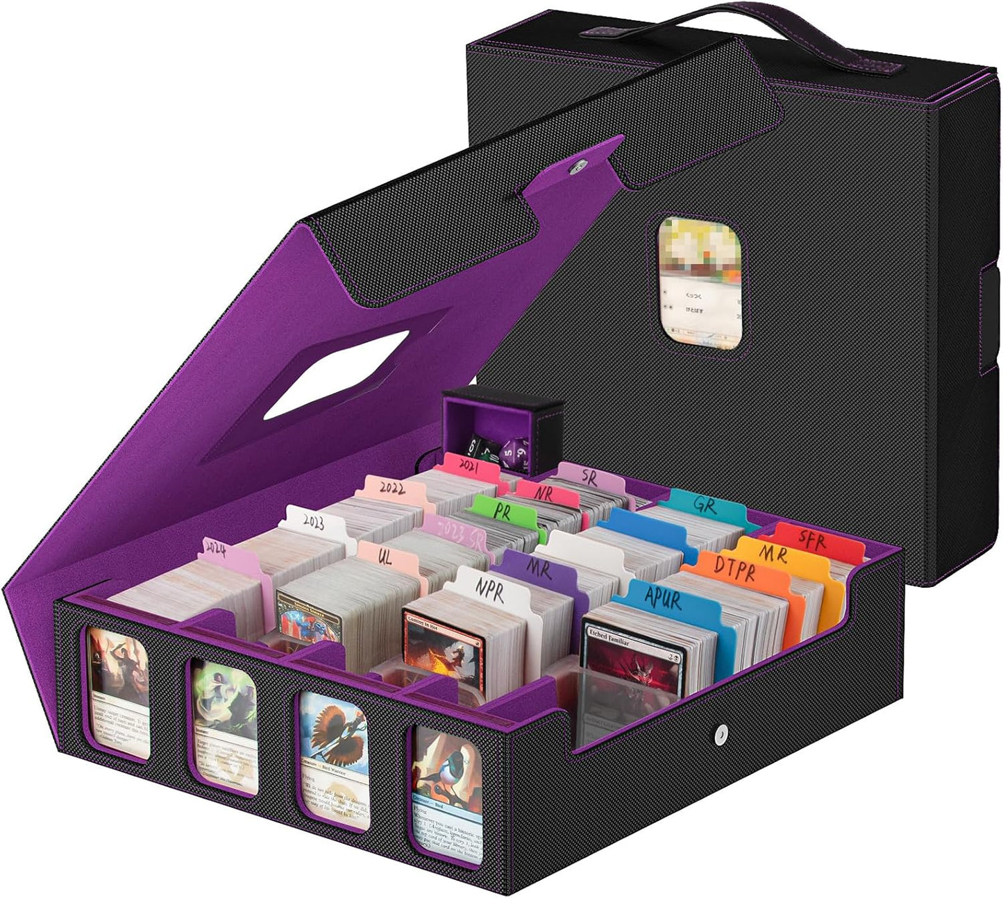 3200+ Trading Card Storage Box with Commander Display & Handle