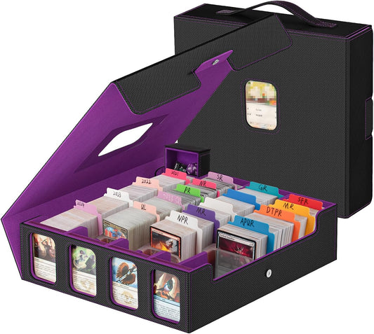 3200+ Trading Card Storage Box with Commander Display & Handle