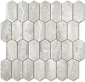 Long Hexagon Peel and Stick Backsplash Tile - Realistic Marble Look