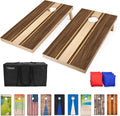 Cornhole Boards 4 x 2 ft Regulation Size Wood Set - Real Grain Walnut