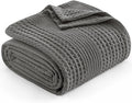 King Size Waffle Weave Blanket 104in x 90in - Lightweight Grey