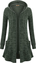 Miusey Womens Zip Up Long Hoodie Jacket Tunic - Lightweight Layer all