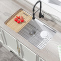 White Undermount Workstation Kitchen Sink 33 in - Durable Fireclay