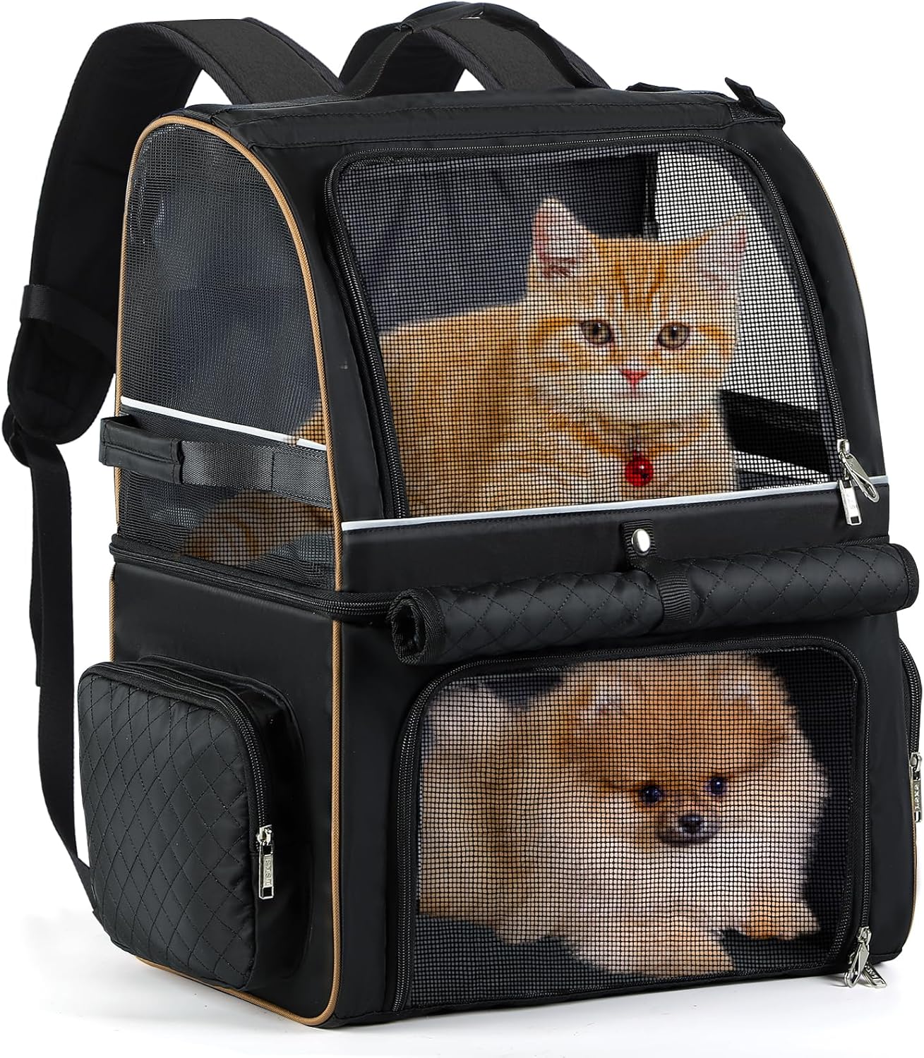 Lekebobor Cat Backpack Carrier for Two Small Cats or One Medium Dog