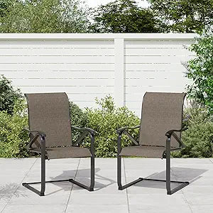 Set of 4 Rockable Patio Chairs with Ergonomic Design and Comfort