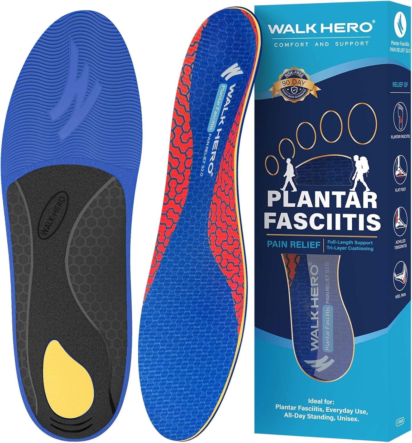 Arch Support Insoles - Pain Relief for Work & Hike