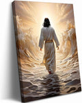 Abstract Jesus Walking on Water Canvas Wall Art for Home Decor