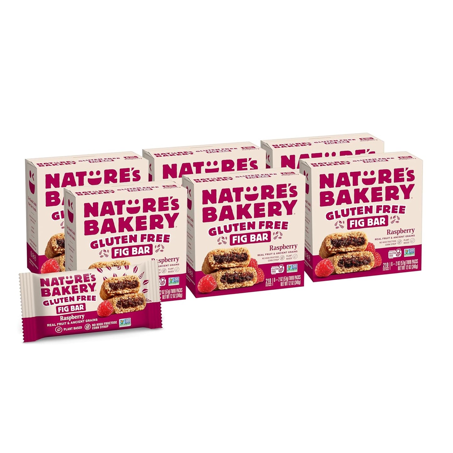 Natures Bakery Gluten Free Fig Bars with Real Fruit Raspberry