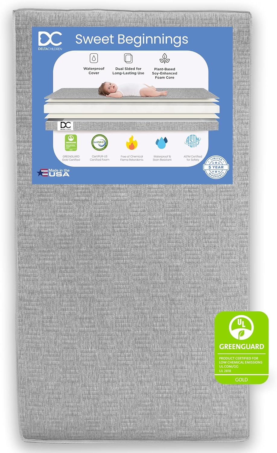 Delta Children Sweet Beginnings Dual Sided Crib Mattress Review