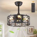 16in Black Fandelier Ceiling Fan with Light and Remote - Quiet