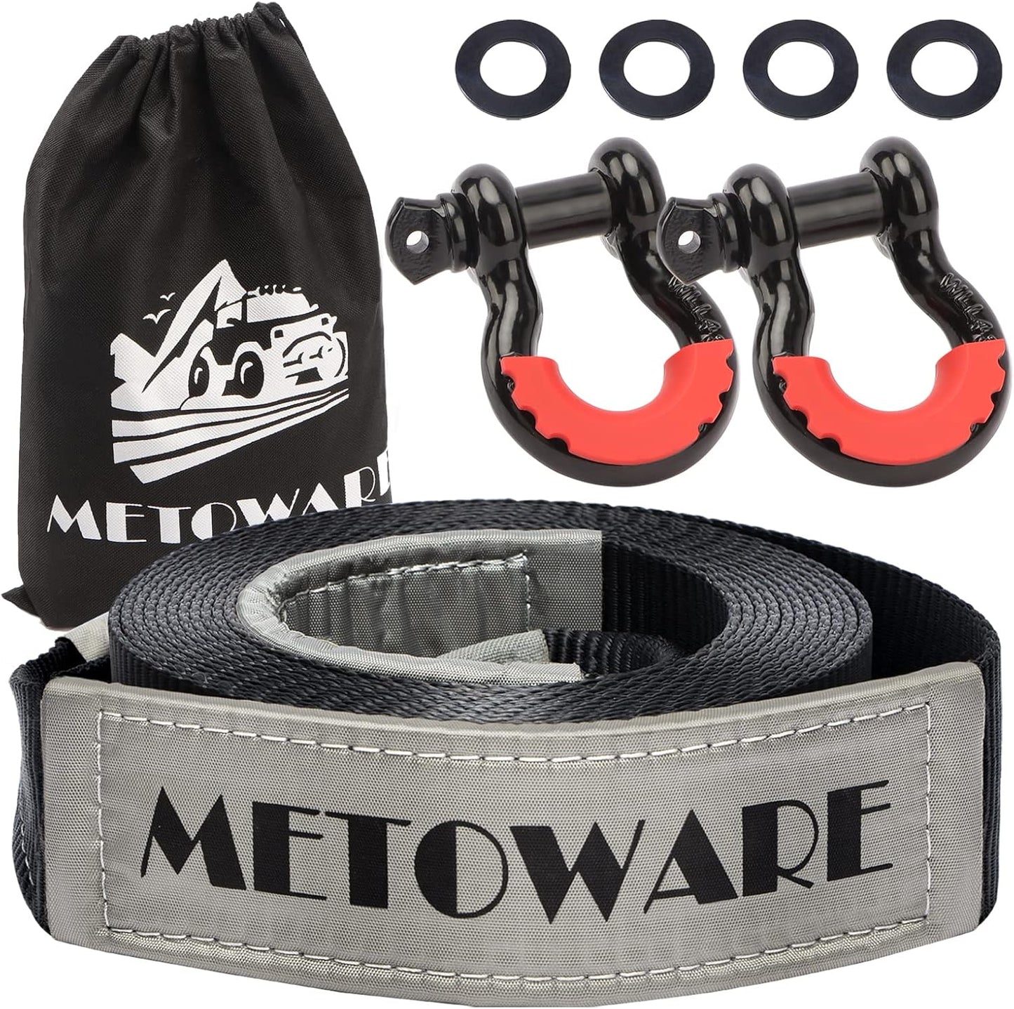 Heavy Duty Tow Strap Recovery Kit for Off Road Towing Needs