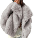 Ainangua Womens Faux Fur Shaggy Oversized Coat - Cozy Chic