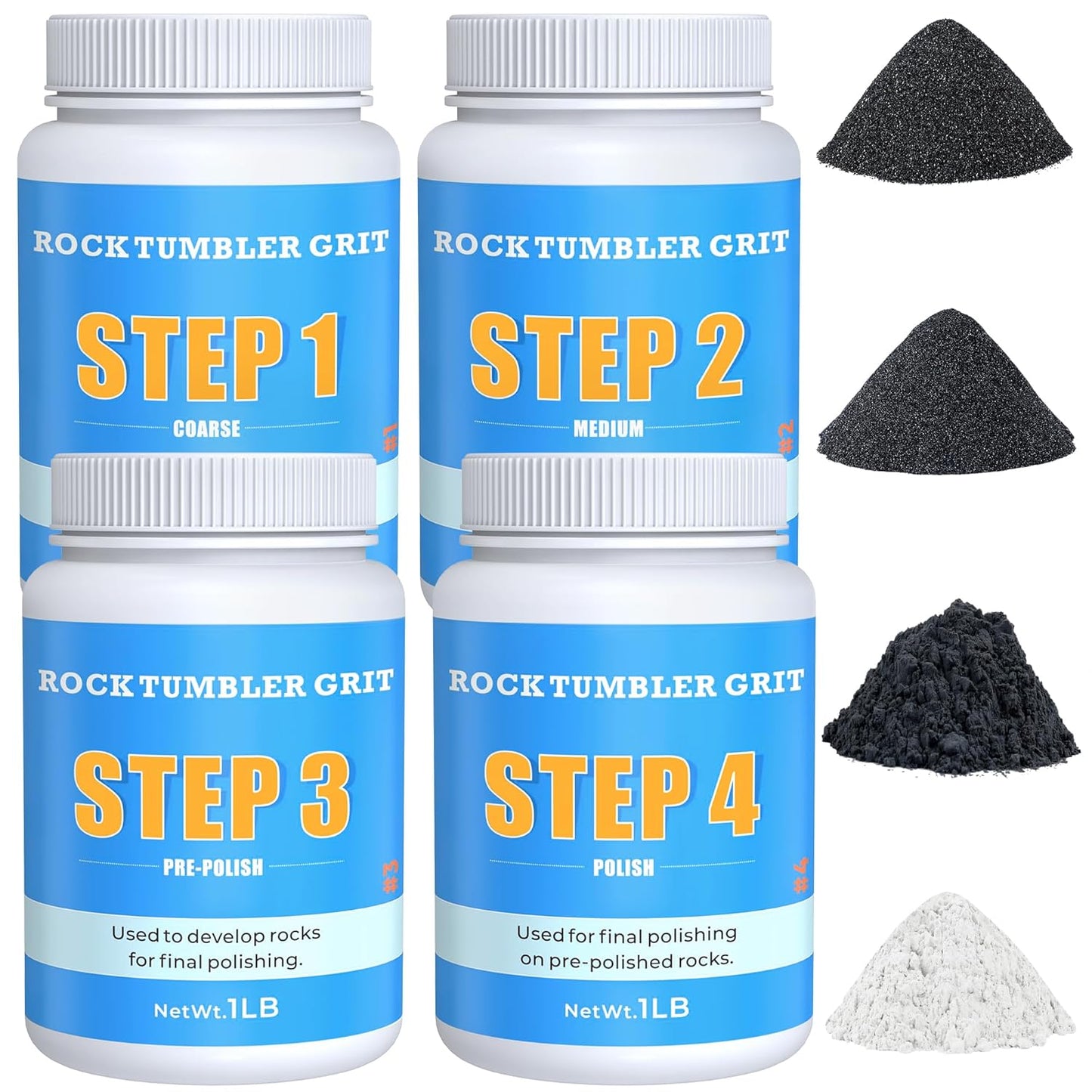 Rock Tumbler Grit and Polish Refill Kit for Perfect Results