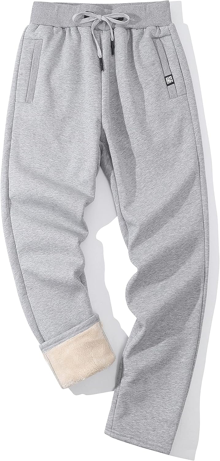 Gihuo Men's Sherpa Lined Athletic Sweatpants for Winter Comfort