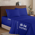 Full Size Royal Blue Microfiber Sheet Set - Extra Deep Pocket