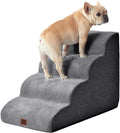 Curved Dog Stairs Ramp for High Beds 19.7 in - Soft 4-Step Pet Steps