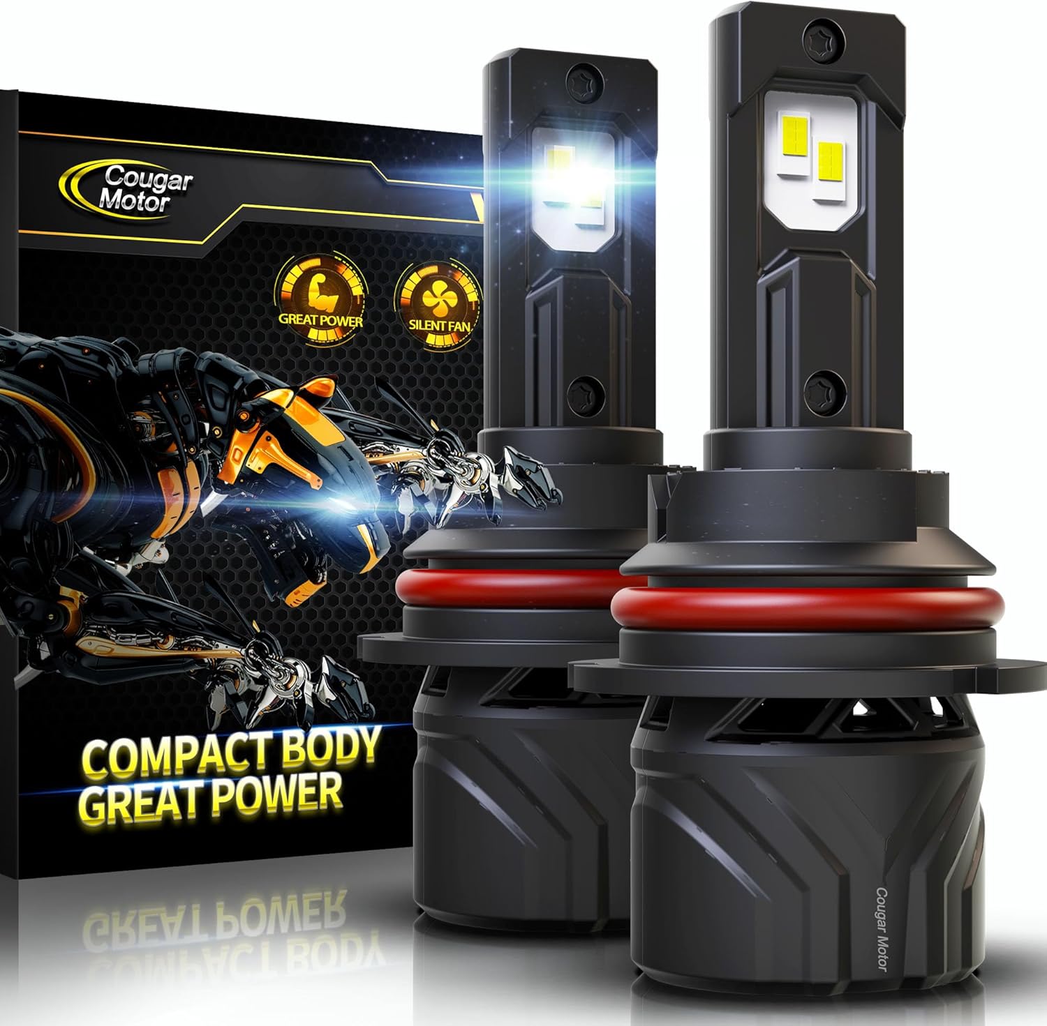 Cougar Motor 9007 Bulbs for Fog Lights - Bright 6500K White