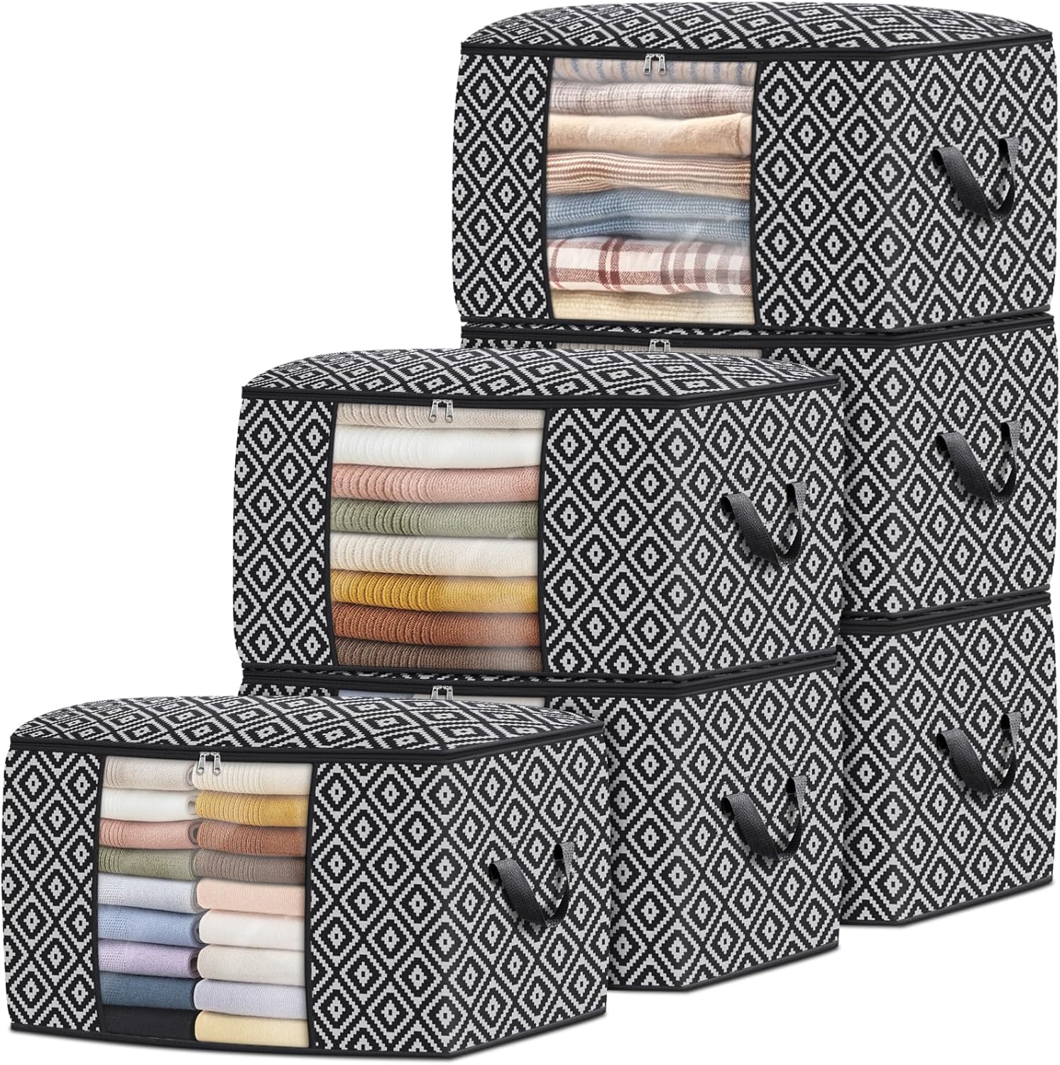 Large Clothes Storage Bins with Clear Window for Easy Access