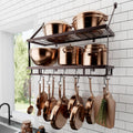 KES 30-Inch Oiled Bronze Pot Rack Wall Mounted - Space Saving