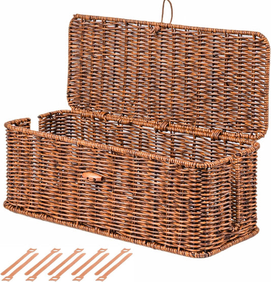Rattan Style Cable Organizer Box - Tidy Desktops!