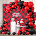 Black Red Shimmer Wall Backdrop Panel 24PCS - Shiny Photo Wall 4ftx6ft