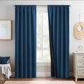 NICETOWN Moroccan Blue 100% Blackout Curtain Panels - Deep Dark Sleep