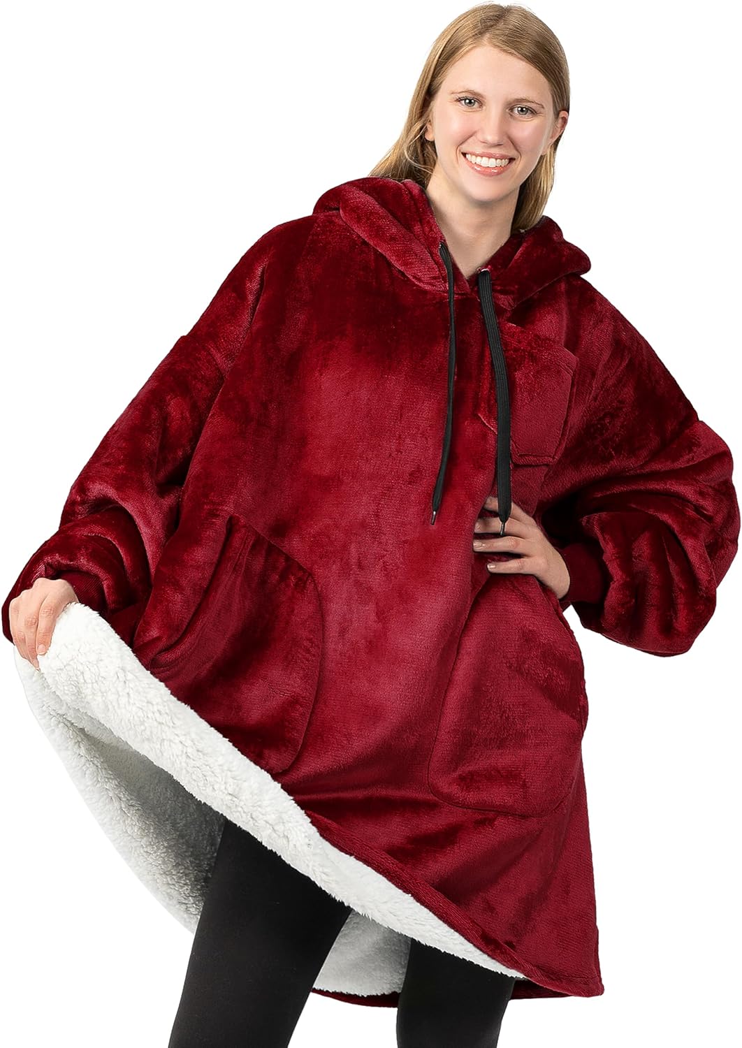 Cozy Sherpa Hoodie Blanket by PAVILIA