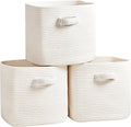 RUNKA Storage Cube Baskets 3 Pack - 11 in Square Woven Bins for Closet