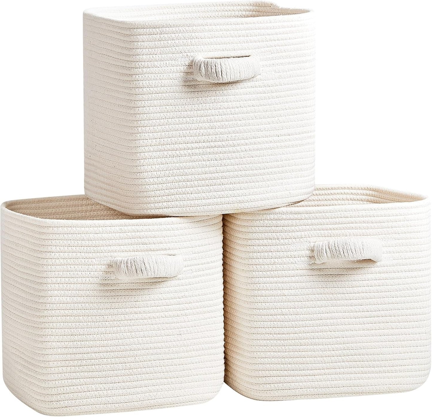 RUNKA Storage Cube Baskets - 11 inch Square Baskets for Organizing