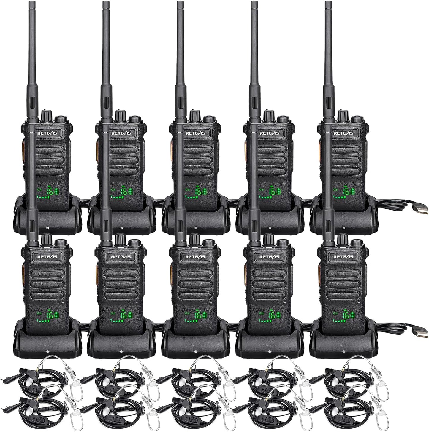 Retevis RT86 Long Range 2 Way Radio with Earpiece for Professionals