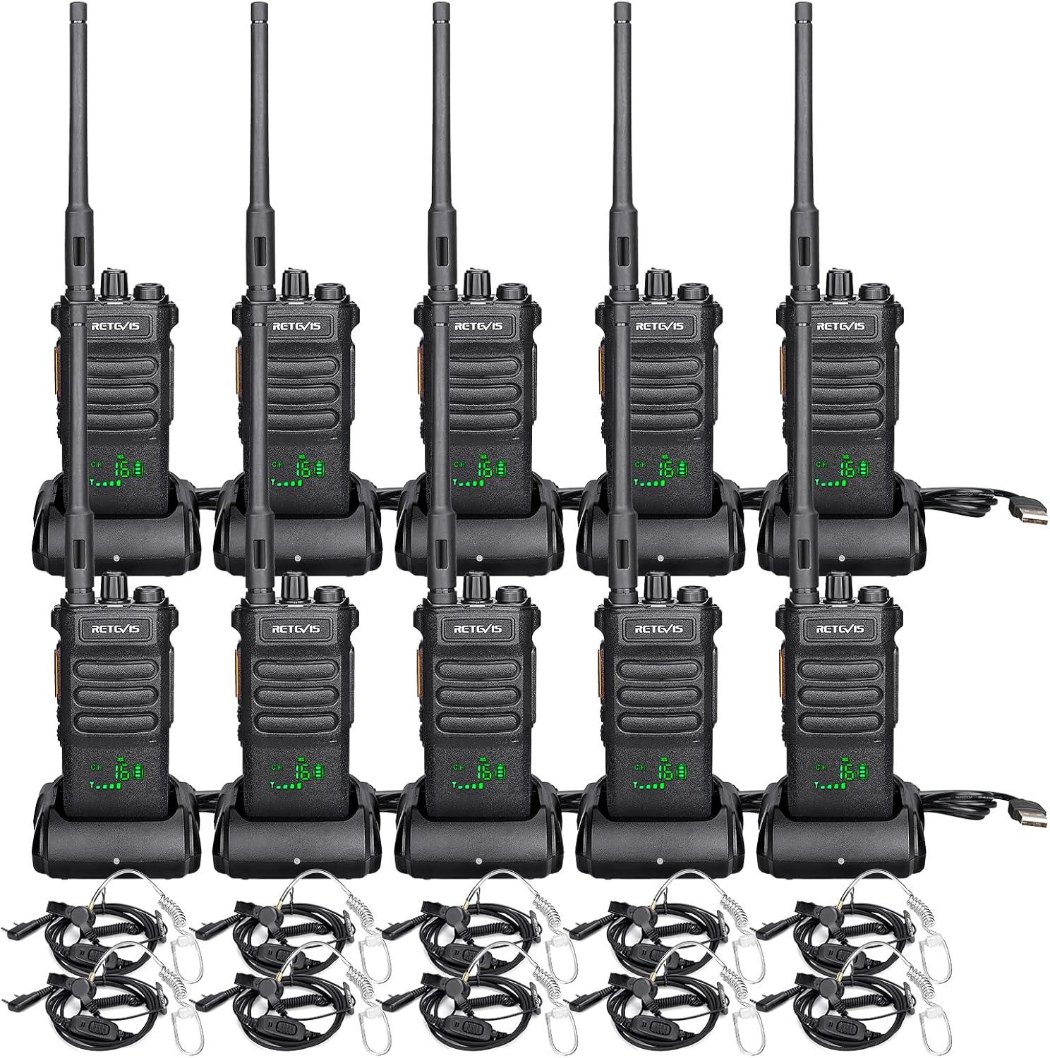 Retevis RT86 Long Range 2 Way Radio with Earpiece for Professionals