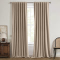MIULEE 100% Blackout Linen Curtains for Living Room and Bedroom Decor