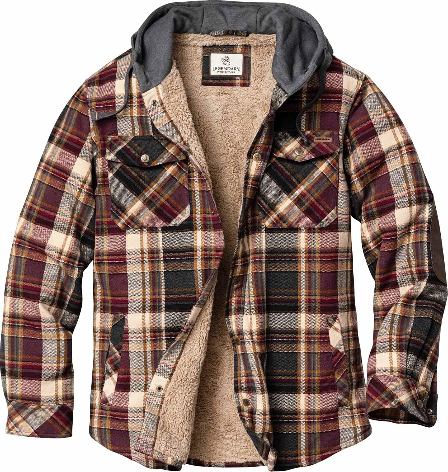 Legendary Whitetails Men's Hooded Shirt Jacket for Comfort