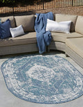 Outdoor Traditional Area Rug Valeria Oval 7 ft 10 in x 10 ft - Durable