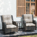Joyside Outdoor Swivel Rocker Patio Chairs Set of 2 with Side Table
