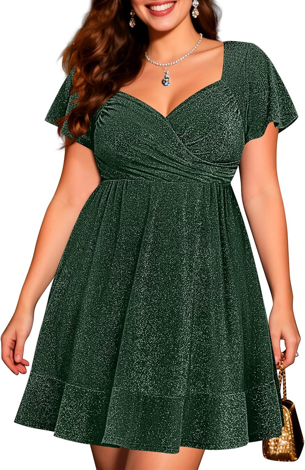 Plus Size Cocktail Dress for Sparkly New Year Eve Parties