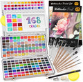 Nicpro 168 Colors Watercolor Paint Set - Travel Kit with Brushes