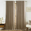 Timeper Taupe Velvet Curtains 90 in 2 Panels - Light Blocking Luxury
