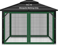 Gazebo Replacement Mosquito Netting 10x10 ft - 4 Panels Zippered