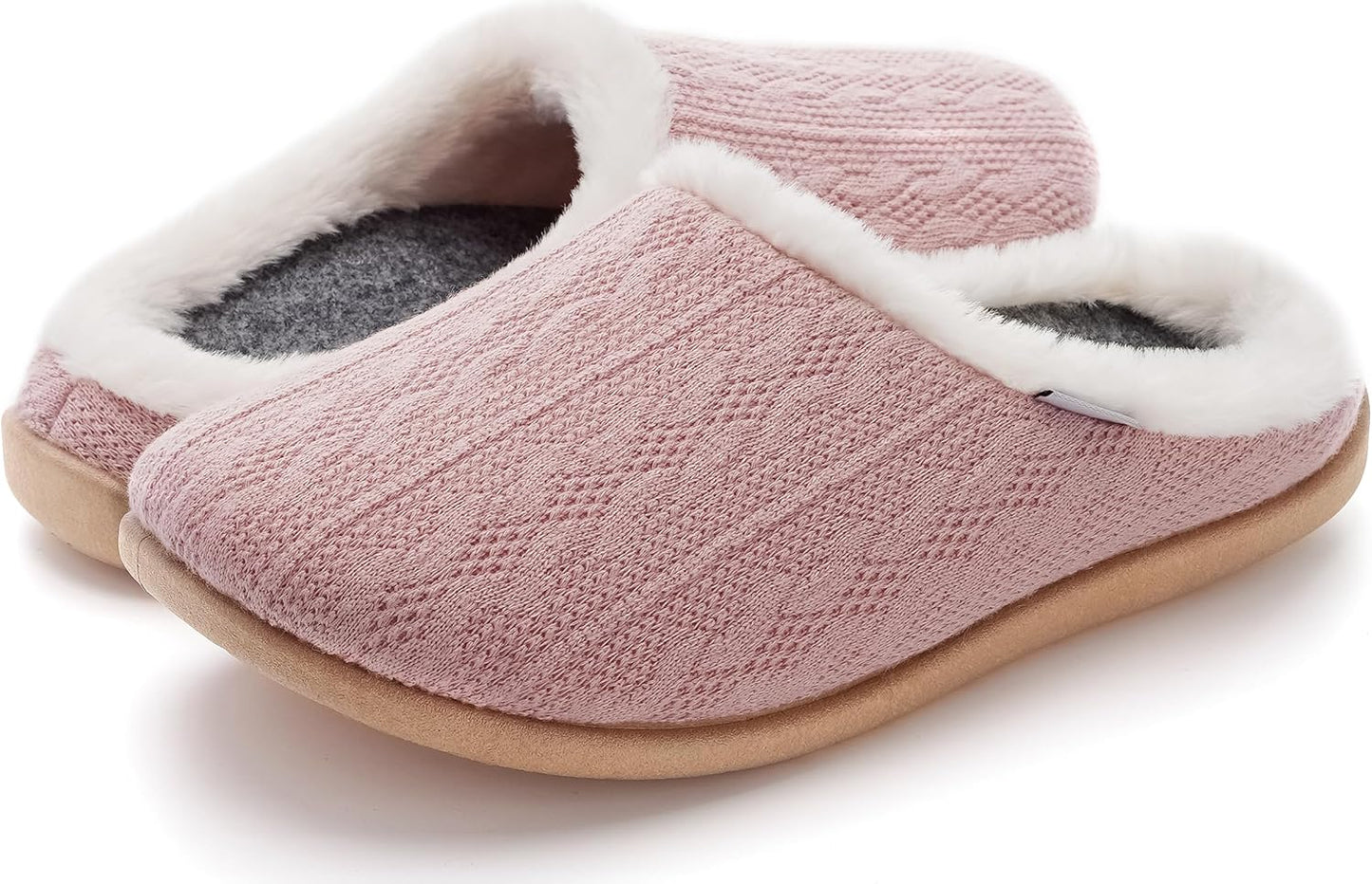 WHITIN Women Arch Support Fuzzy Knitted Slipper for Comfort