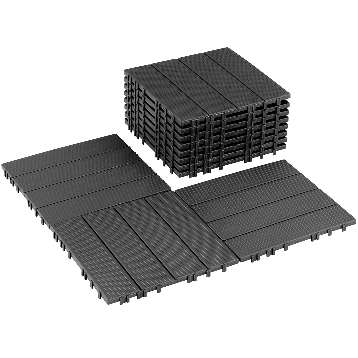 11 PCS Interlocking Deck Tiles for All Weather Outdoor Flooring